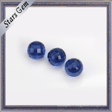 Perles de pierre gemme en verre cristal Checker bleu foncé